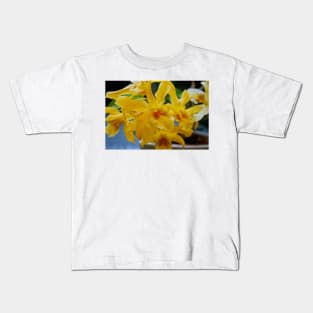 Yellow Orchid Flower Flowering Plant Kids T-Shirt